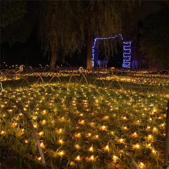 198 Led 9.8ft x 6.6ft Net Lights, Connectable 8 Lighting Twinkle Modes Lights - Picture 6 of 7